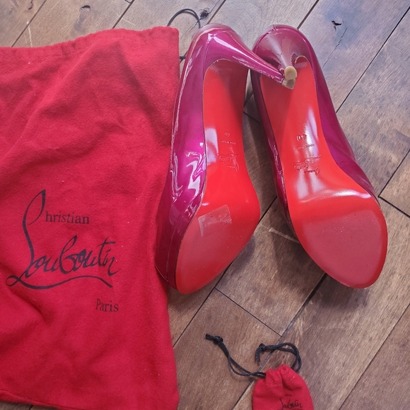 Louboutin peep toe size 40 in hot pink - Picture 2 of 6